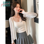 Halo Queen針織開(kāi)衫女春夏V領(lǐng)連衣裙透氣時(shí)尚外披空調衫上衣外套H52Z050