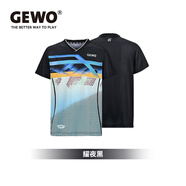 GEWO乒乓球服男女夏季乒乓球短袖套裝T恤透氣排汗專業(yè)印花比賽服 F17 傳奇 耀夜黑色 L