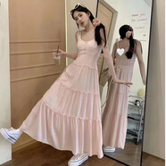爾山集吊帶連衣長(cháng)裙蛋糕海邊度假春秋夏季新款2025學(xué)生收腰仙女溫柔網(wǎng)紅 M(80-100斤)