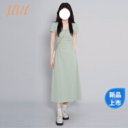 JZDZ綠色方領(lǐng)茶歇法式短袖連衣裙子女夏季2025新款收腰氣質(zhì)感長(cháng)裙 【綠色連衣裙】【廳里廳氣衣服/ 商場(chǎng)同款 L 55/60kg 商場(chǎng)同款