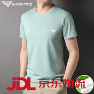法萊阿瑪尼法萊阿瑪尼高端品牌阿瑪尼 阿瑪尼桑蠶絲短袖t恤男夏季裝圓領(lǐng)純色 2805綠色 2805綠色 4XL 58(適合體重190-210斤)