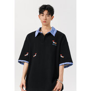 主意范（ZHUYIFAN）胖子大碼320g重磅華夫格短袖T恤男大碼夏季微胖男生寬松純色半袖 HT25338黑色 L 110-130斤