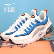 鴻星爾克（ERKE）【斷碼淸倉】運(yùn)動鞋男舒適減震氣墊慢跑鞋紅星官網(wǎng)旗艦休閑跑步鞋 正白/彩藍(lán) 39