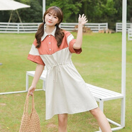 紫昕月休閑連衣裙少女夏裝2022年新款學院風寬松襯衫初中高中學生裙子潮 702磚紅【不起球不褪色】收藏優(yōu) M 數(shù)建議90斤一105斤