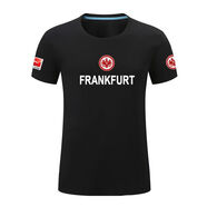倩傾法蘭克福足球運動(dòng)訓練短袖半袖t恤純衣夏Frankfurt德甲男球衣 黑色 S
