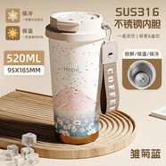 SZTAA保溫杯咖啡杯高顏值女士學(xué)生316不銹鋼陶瓷雙飲水杯精美禮盒送禮 鈴蘭系列【富士雪山】520ml 【雙層陶瓷保溫保鮮內(nèi)膽】禮盒款