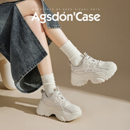 奧古獅登（Agsdon）老爹鞋女學生百搭休閑鞋透氣運動鞋增高鞋女鞋 221069 米色 40