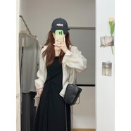 雪妃藍琪（XUEFEILANQI）連衣裙女裝夏季2025新款搭配一整套法式防曬開衫吊帶裙子衣服套裝 米色襯衫 L 【建議100-120斤】
