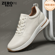 零度風格·ZERO STYLE品牌輕奢男鞋隱形內(nèi)增高鞋5CM軟底透氣休閑運動跑步鞋板鞋皮鞋 白色 【增高5厘米】 39