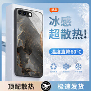 品托（Pintop）蘋果7手機殼iphone8plus玻璃新款保護套簡約輕奢散熱輕薄全包直邊防摔硬殼高級創(chuàng)意男女 iPhone8Plus【經(jīng)典黑-金沙墨染】 冰晶玻璃殼
