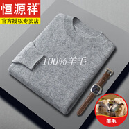 恒源祥秋冬男式羊毛衫低領(lǐng)毛衣針織中年休閑薄款商務(wù)打底衫男士 中灰【商場(chǎng)同款】 2XL