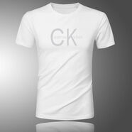 ck短袖t恤男潮男裝夏季半袖高端修身大碼圓領(lǐng)體恤休閑純色莫代爾棉 短袖T恤 K8059 白色 XL