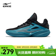 鴻星爾克（ERKE）謙馴TD籃球鞋男2025春季新款減震耐磨實戰(zhàn)訓練運動鞋子 正黑/科技藍 44
