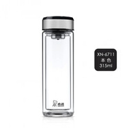 希諾（HEENOOR）雙層玻璃杯耐熱便攜商務(wù)男士泡茶杯 XN-6711黑色 315ml 301-400ml