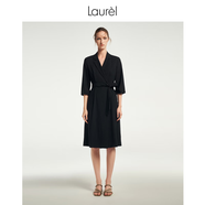 Laurèl【輕薄綿羊毛】春夏新款羊毛七分袖連衣裙女LWL352Y02400 經(jīng)典黑 S 160/84A