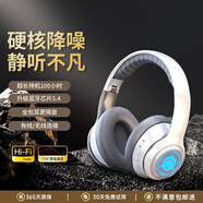 小米（MI）適用頭戴式藍牙耳機2025年最新款藍牙真無(wú)線(xiàn)電競游戲PC電腦降噪帶麥克風(fēng)二合一長(cháng)續航 銀河白+酷炫燈光 支持TF卡+音頻線(xiàn)