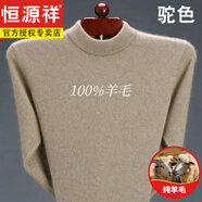 恒源祥純100羊毛衫男半高領(lǐng)冬季大碼純色毛衣羊毛針織衫男加厚 半高 領(lǐng)駝色 S 165碼(適合100-125斤)