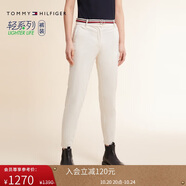 Tommy Hilfiger【輕彈感】25女裝四季款條紋腰帶彈力直筒修身九分褲休閑褲
