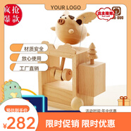 飛豬音樂盒可充電電動小飛豬生日禮物創(chuàng)意擺件家居禮品木質(zhì)八音盒 小號飛豬不含音樂