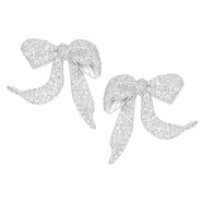 尤目x SHUSHUTONG 密鑲翹腳拉絲素金蝴蝶結耳釘禮物 密鑲翹腳蝴蝶結耳釘