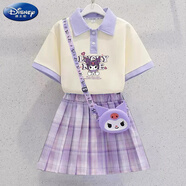 迪士尼（Disney）庫(kù)洛米裙子女童夏季套裝2025新款兒童POLO連衣裙女孩夏套裝裙 幸運(yùn)洛米-紫色-不配包 160 建議身高150-160cm