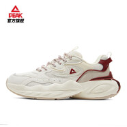 匹克匹克態(tài)極瓷風(fēng)運(yùn)動(dòng)鞋2024春夏款國潮織物透氣休閑戶外跑步鞋男防滑 DE430117帆布白色/深紅 42