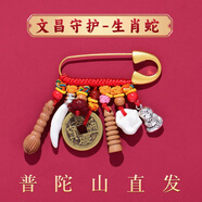 祥隱【普陀山直發(fā)】寶寶別針嬰兒桃木劍兒童護身壓驚防驚嚇朱砂掛件 【寶寶別針】文昌款生肖蛇