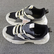 貴人鳥(niǎo)正品男鞋2025夏季新款男士網(wǎng)面透氣輕便耐磨運動(dòng)休閑跑步鞋老爹鞋 灰/黑 42