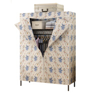 空間誠品全鋼架布衣柜落地臥室堅固耐用經(jīng)濟簡(jiǎn)約現代簡(jiǎn)易租房用組裝衣帽架 可愛(ài)小熊120*45*175送4輪子