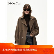 MO&Co.【美麗諾綿羊毛】冬復(fù)古大衣外套MBC4OVC009附腰帶摩安珂mo 軍綠色 170 L