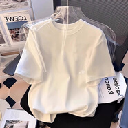 森馬（Semir）歐貨純棉白色短袖女T恤夏2025新款圓領(lǐng)正肩內搭打底衫上衣ins風(fēng) 白色--純色 M