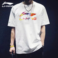 李寧短袖t恤男女同款夏季新品速干圓領(lǐng)T恤舒適透氣半袖棉打底衫運(yùn)動(dòng)服 標(biāo)準(zhǔn)白（100%棉） 5XL