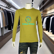 ANDSEEYOU 品牌男士圓領(lǐng)長(cháng)袖T恤 秋冬季新款青年百搭上衣潮流字母印花體恤 黃綠色 M