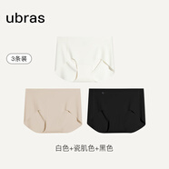 ubras無尺碼包臀無痕隱形高彈女士內(nèi)褲女7A抗菌棉襠平角褲-3條裝均碼