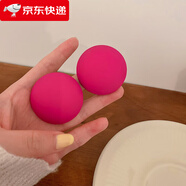 巴克樂樂銀針時(shí)尚圓圈耳環(huán)歐美夸張?jiān)O(shè)計(jì)感大氣耳釘小眾潮流感個(gè)性耳飾 銀針-玫紅色
