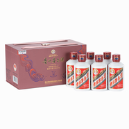 茅臺（MOUTAI）貴州茅臺酒 茅臺小瓶 飛天茅臺小酒 53度茅臺飛天 醬香型白酒 53度 100mL 6瓶 蛇年茅臺禮盒裝