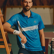 鱷魚(yú)（LACOSTE）男T恤 德約科維奇合作款經(jīng)典微標輕便透氣速干網(wǎng)球服運動(dòng)男POLO衫 藍色3D3 4XL