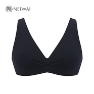 NEIWAI內(nèi)外【特惠79元任選2件】女士無鋼圈文胸舒適內(nèi)衣 泳衣Voyage抽褶泳衣top-黑色 S