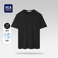 海瀾之家（HLA）t恤男夏新品親膚印花冰爽棉百搭涼感短袖T恤男含新疆棉圓領(lǐng)上衣男 黑色G5 (免燙/涼感) L 175/92A