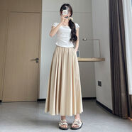 漫蔻依半身裙女2025年夏季新款夏季薄款裙a字顯瘦長裙 奶杏-山本裙口袋款-Z416 常規(guī) M 建議體重101-125斤
