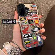固返汽車(chē)標簽手機殼蘋(píng)果16iPhone15潮牌14promax小眾男13拼貼12時(shí)尚11豐田機車(chē)vivo適用OPPO歐美小米 【汽車(chē)標簽】黑框彩銀 紅米TURBO4