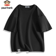 大嘴猴（paul frank）短袖男士華夫格t恤男夏季設(shè)計感圓領(lǐng)上衣重磅體恤外套 黑色 5XL