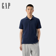 Gap男女裝2025春季新款刺繡logo短袖polo衫常規(guī)T恤上衣美版586306 海軍藍(lán) S 美碼 M亞洲碼175/92A