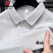皮爾卡丹（pierre cardin）品牌2025年新款桑蠶POLO衫男無痕冰絲翻領(lǐng)短袖T恤夏季爸爸裝 淺灰 XL 52