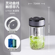 萬(wàn)象（WANXIANG）玻璃杯男女生可愛(ài)花茶杯小巧便攜時(shí)尚辦公學(xué)生情侶水杯迷你泡茶杯 U194A-水泥灰