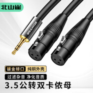 北山雀 3.5mm轉雙卡農母一分二音頻線(xiàn) XLR卡儂線(xiàn) 手機筆記本電腦聲卡調音臺音響箱連接線(xiàn) 1米 BSQ-R044