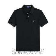 拉夫勞倫（Ralph lauren）美國保羅polo衫夏季短袖t恤男士小馬標(biāo)體恤翻領(lǐng)純棉上衣 01黑色 2XL 180-200斤