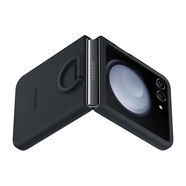 三星（SAMSUNG）zflip5原裝指環(huán)硅膠手機(jī)殼zflip5保護(hù)殼皮革環(huán)保生態(tài)皮簡易全包防摔男女款官方心系天下W24flip新 【深藍(lán)】無包裝盒 裸包 送手機(jī)膜 三星Galaxy Z Flip5