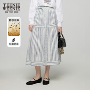 Teenie Weenie小熊女裝半身裙2025夏季新款清新活力時(shí)尚豎條紋裙子 條紋 L