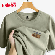 班尼路（Baleno）短袖男夏季美式潮流重磅純棉運動寬松簡約復(fù)古休閑圓領(lǐng)打底衫t恤